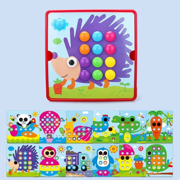 Planet Gates Ladybird Set L New Mushroom Nail DIY Cartoon Handmade Toys Children's Montessori Educational Toys Intelligent 3D Puzzle Game Jigsaw Board Gifts