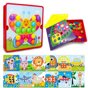 Planet Gates Ladybird Set L New Mushroom Nail DIY Cartoon Handmade Toys Children's Montessori Educational Toys Intelligent 3D Puzzle Game Jigsaw Board Gifts