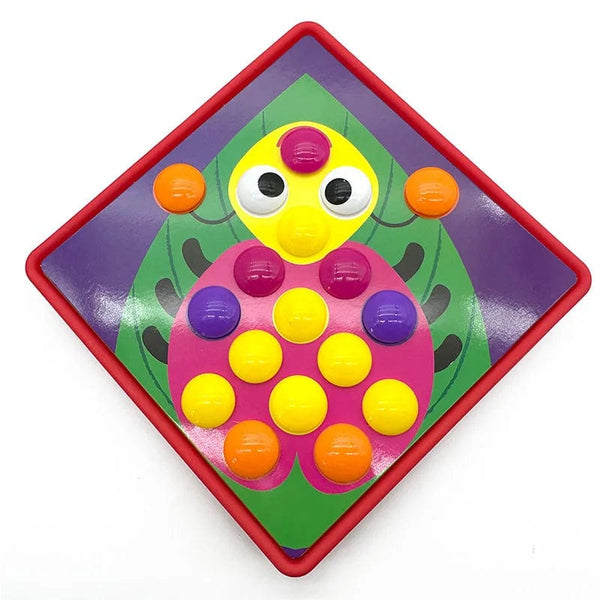 Planet Gates Ladybird Set L New Mushroom Nail DIY Cartoon Handmade Toys Children's Montessori Educational Toys Intelligent 3D Puzzle Game Jigsaw Board Gifts