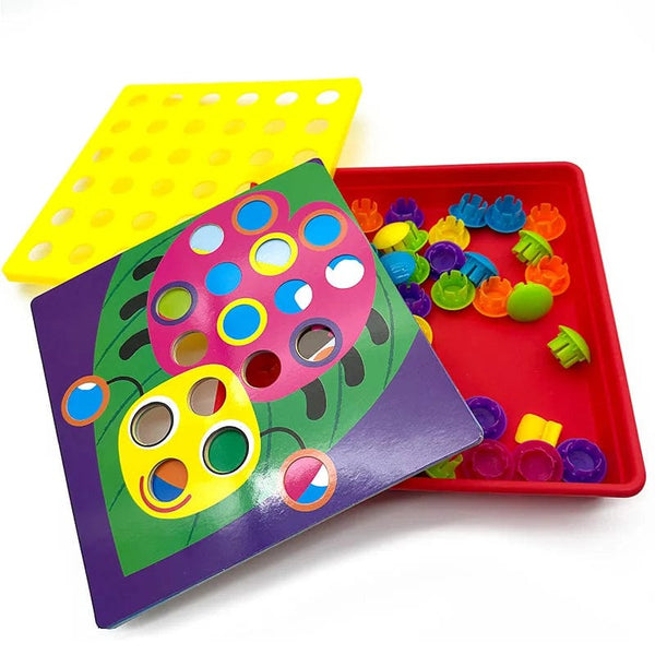 Planet Gates Ladybird Set L New Mushroom Nail DIY Cartoon Handmade Toys Children's Montessori Educational Toys Intelligent 3D Puzzle Game Jigsaw Board Gifts