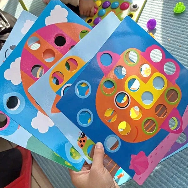 Planet Gates Ladybird Set L New Mushroom Nail DIY Cartoon Handmade Toys Children's Montessori Educational Toys Intelligent 3D Puzzle Game Jigsaw Board Gifts