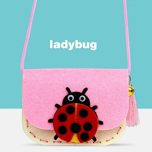 Planet Gates ladybug / CHINA Children's Handmade Craft Kits Non-woven Weaving DIY Toys Felt Cloth Crossbody Bag Montessori Aids Early Education for Kids