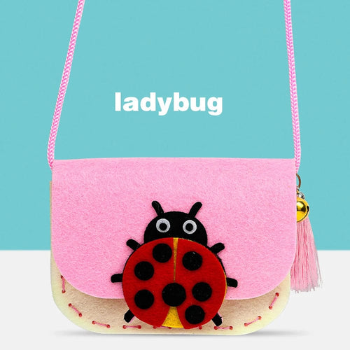 Planet Gates ladybug / CHINA Children's Handmade Craft Kits Non-woven Weaving DIY Toys Felt Cloth Crossbody Bag Montessori Aids Early Education for Kids