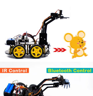 Planet Gates LAFVIN Mechanical 4WD Robot Arm Car Kit for Arduino Smart Robot Car Set for Learning Education Automation Kits
