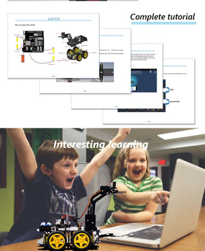 Planet Gates LAFVIN Mechanical 4WD Robot Arm Car Kit for Arduino Smart Robot Car Set for Learning Education Automation Kits