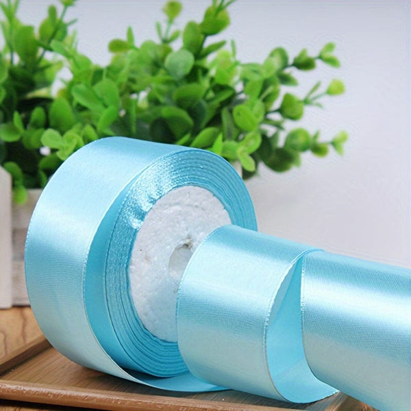 Planet Gates Lake Blue / 4 Cm 40mm Silk Satin Ribbon for Crafts Handmade DIY Gift Wrap Party Wedding Decorative Bouquets Cake Decor Material Short Eye Catching