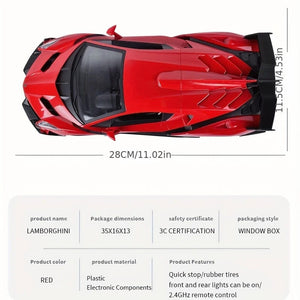Planet Gates Lamborghini 1:16RC Genuine Authorization, Indoor and Outdoor Remote Control Car, Cool Lighting Model, CHILDREN'S Toy Gift Series