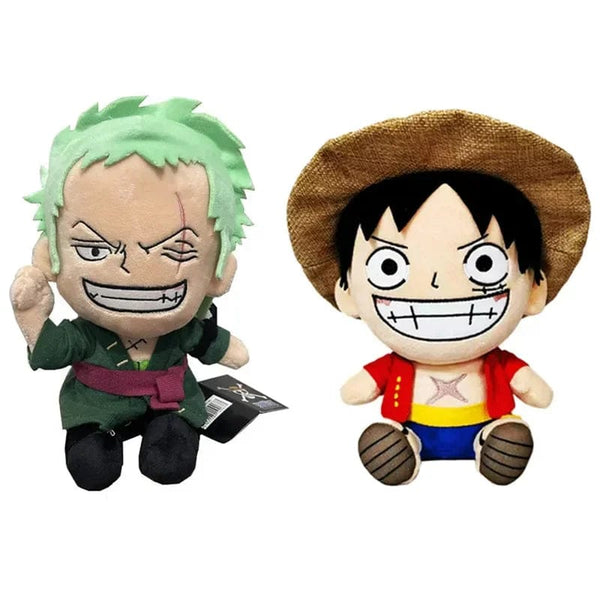 Planet Gates lanse qianba 2024 HoT 25cm One Piece Anime Figure Zoro Luffy Chopper Plush Toys Cute Cartoon Plushie Stuffed Dolls Pendant Kids Xmas Gifts