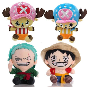 Planet Gates lanse qianba 2024 HoT 25cm One Piece Anime Figure Zoro Luffy Chopper Plush Toys Cute Cartoon Plushie Stuffed Dolls Pendant Kids Xmas Gifts