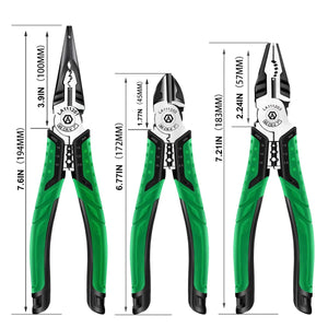 Planet Gates LAOA Multifunction Wire Stripper Diagonal Pliers Wire Cutter Long Nose Pliers Side Cutter Cable Shears Electrician Hand Tools