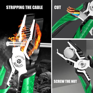 Planet Gates LAOA Multifunction Wire Stripper Diagonal Pliers Wire Cutter Long Nose Pliers Side Cutter Cable Shears Electrician Hand Tools
