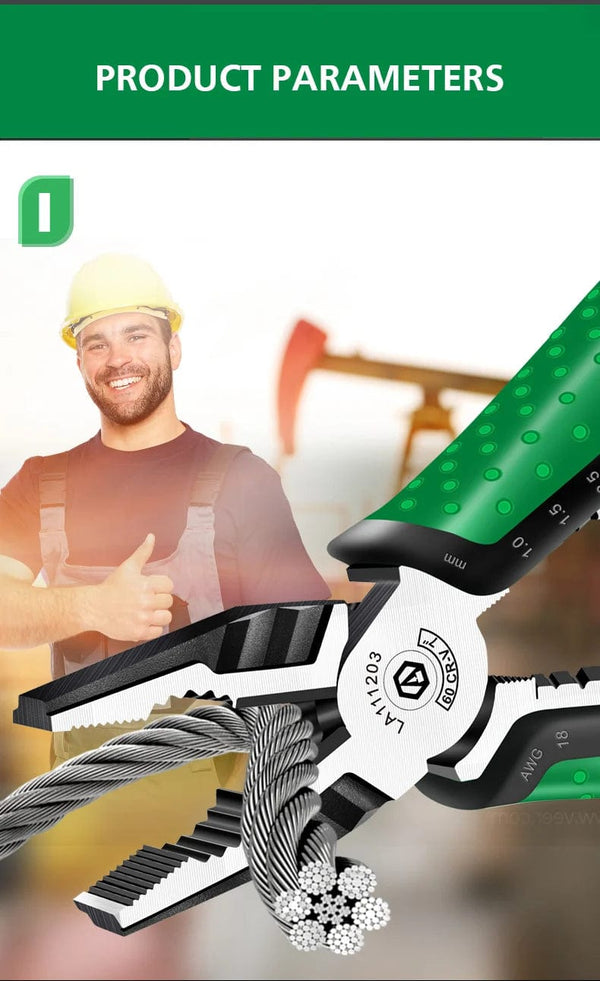 Planet Gates LAOA Multifunction Wire Stripper Diagonal Pliers Wire Cutter Long Nose Pliers Side Cutter Cable Shears Electrician Hand Tools
