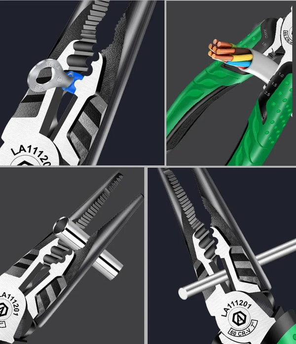 Planet Gates LAOA Multifunction Wire Stripper Diagonal Pliers Wire Cutter Long Nose Pliers Side Cutter Cable Shears Electrician Hand Tools
