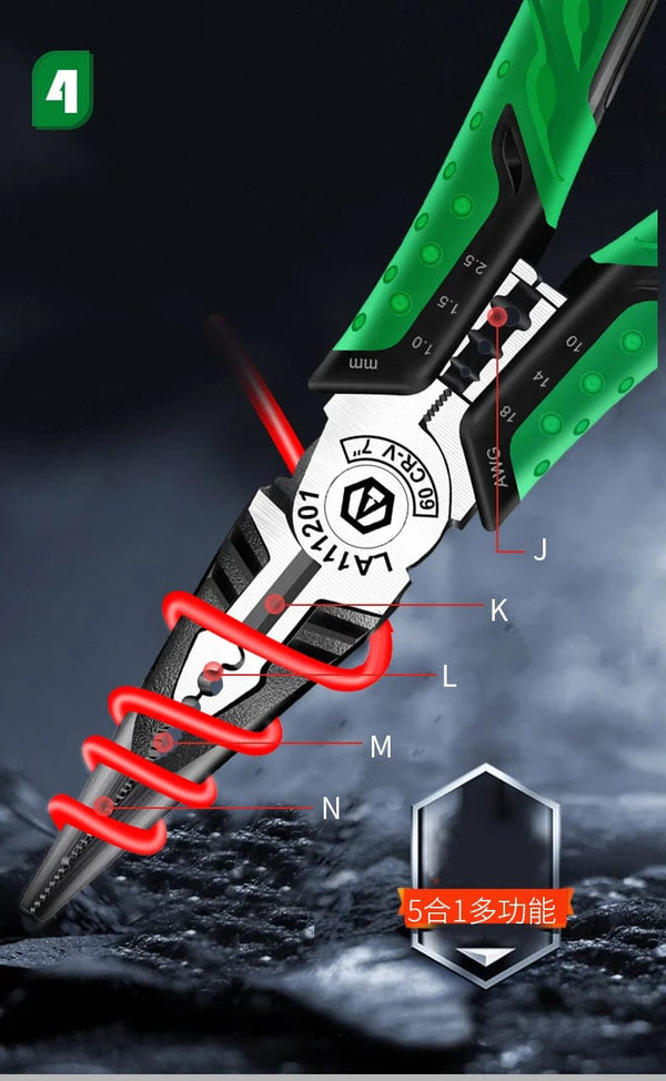 Planet Gates LAOA Multifunction Wire Stripper Diagonal Pliers Wire Cutter Long Nose Pliers Side Cutter Cable Shears Electrician Hand Tools
