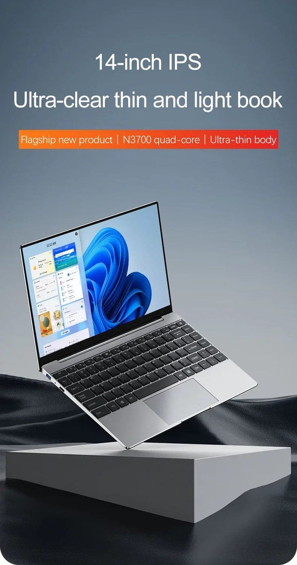 Planet Gates Laptop Intel Pentium N3700 16GB RAM 1024GB SSD Notebook 1920*1080 Resolution Windows 11 Unlock Computer Office Study gamer PC