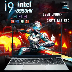 Planet Gates Laptops Portable i9 Notebook Windows 11 14.1" Laptop Computer PC Gamer Intel Core i9 8950HK Office Study Gaming Laptops