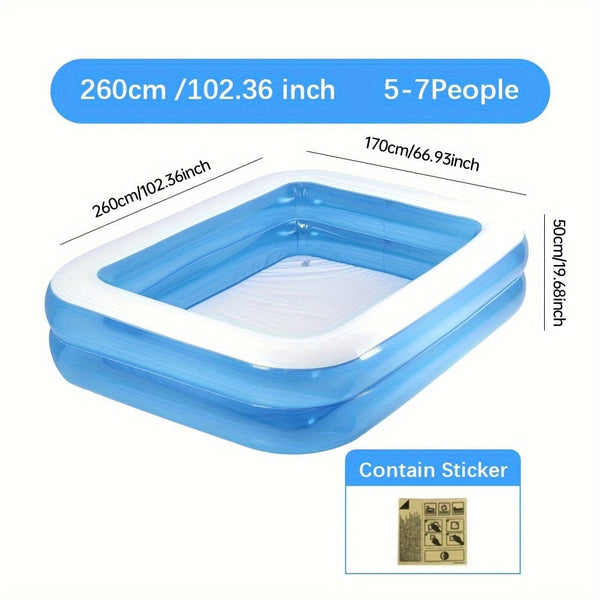 Planet Gates Large 1pc PVC Inflatable Swimming Pool, Home Outdoor Large Family Pool, Thickened Two Layer Clear Swimming Pool