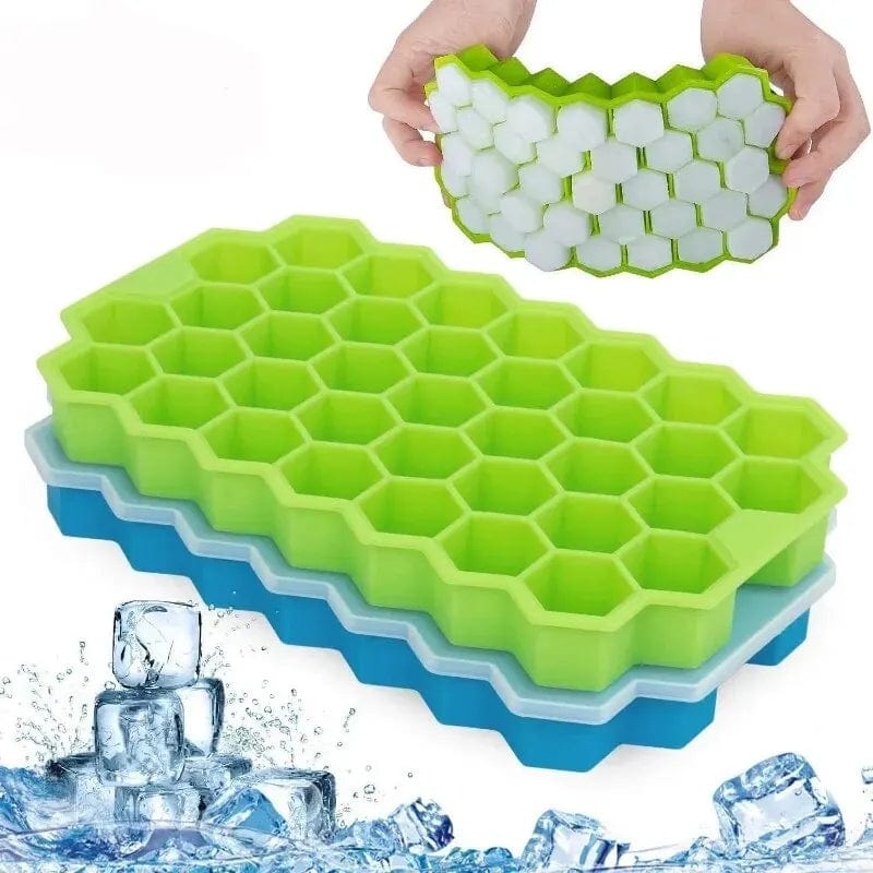 Planet Gates Large-capacity Ice Trays Silicone Mold Reusable Honeycomb Ice Cube Maker Food Grade Ice Maker with Lids Popsicle Mould Ice Mold
