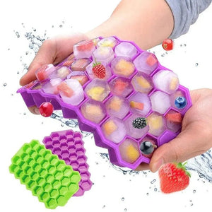 Planet Gates Large-capacity Ice Trays Silicone Mold Reusable Honeycomb Ice Cube Maker Food Grade Ice Maker with Lids Popsicle Mould Ice Mold