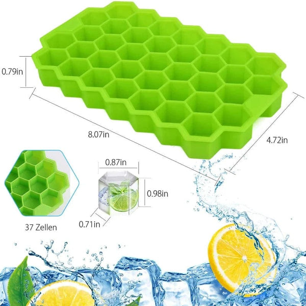 Planet Gates Large-capacity Ice Trays Silicone Mold Reusable Honeycomb Ice Cube Maker Food Grade Ice Maker with Lids Popsicle Mould Ice Mold