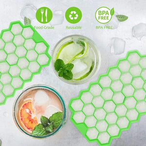 Planet Gates Large-capacity Ice Trays Silicone Mold Reusable Honeycomb Ice Cube Maker Food Grade Ice Maker with Lids Popsicle Mould Ice Mold