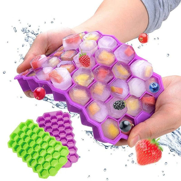 Planet Gates Large-capacity Ice Trays Silicone Mold Reusable Honeycomb Ice Cube Maker Food Grade Ice Maker with Lids Popsicle Mould Ice Mold