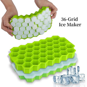 Planet Gates Large-capacity Ice Trays Silicone Mold Reusable Honeycomb Ice Cube Maker Food Grade Ice Maker with Lids Popsicle Mould Ice Mold