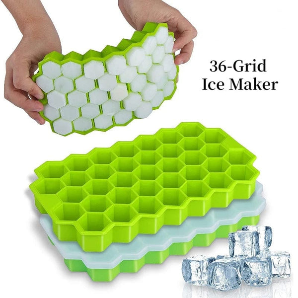 Planet Gates Large-capacity Ice Trays Silicone Mold Reusable Honeycomb Ice Cube Maker Food Grade Ice Maker with Lids Popsicle Mould Ice Mold