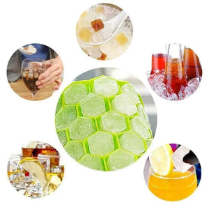 Planet Gates Large-capacity Ice Trays Silicone Mold Reusable Honeycomb Ice Cube Maker Food Grade Ice Maker with Lids Popsicle Mould Ice Mold
