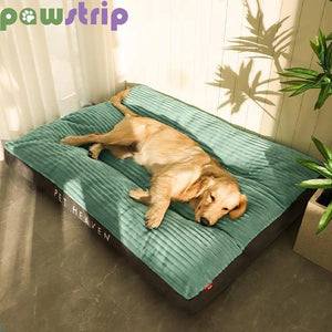 Planet Gates Large Dog Bed Soft Thicken Corduroy Pet Sleeping Mat Non-slip Oversize Pet Kennel Winter Warm Detachable Dogs Sofa Pet Supplies