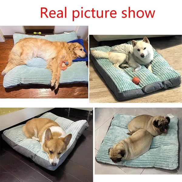 Planet Gates Large Dog Bed Soft Thicken Corduroy Pet Sleeping Mat Non-slip Oversize Pet Kennel Winter Warm Detachable Dogs Sofa Pet Supplies