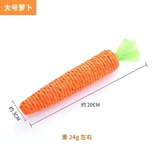 Planet Gates large radish Carrot Pet Cat Toy Paper Rope Chew Toys Built-in Bell Small Animals Cute Pet Biting Toys Cute Pet Interactive Cat Toys Plaything