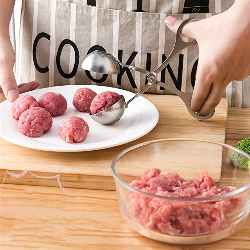 Planet Gates 1pc Meat Ballers, Stainless Steel Non-stick Meatball Maker, Tongs, Cake Pop Meatball Maker Ice Tongs, Cookie Dough Scoop For Kitchen