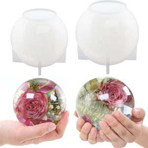 Planet Gates Large Sphere Resin Molds,Crystal Ball Silicone Resin Molds for Flowers Preservation,Seamless Orb Epoxy Resin Molds