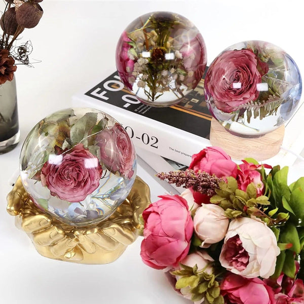 Planet Gates Large Sphere Resin Molds,Crystal Ball Silicone Resin Molds for Flowers Preservation,Seamless Orb Epoxy Resin Molds