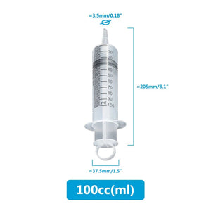 Planet Gates Large Syringe 100ml-550ml With 100cm Hose Measuring Reusable Injector For Pet Feeding Oil Water Drain Fluid Nutrient Big Syringe