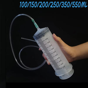 Planet Gates Large Syringe 100ml-550ml With 100cm Hose Measuring Reusable Injector For Pet Feeding Oil Water Drain Fluid Nutrient Big Syringe