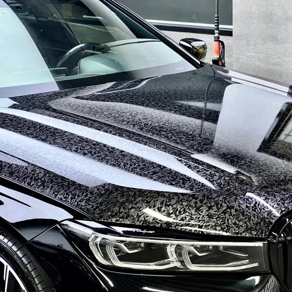 Planet Gates Laser Carbon Silver / 50cmx300cm Carbon Fiber Film Glossy Black Car Body Film Forged Carbon Fiber Vinyl Wrap Film Self Adhesive Decal Sticker for Car Accessories