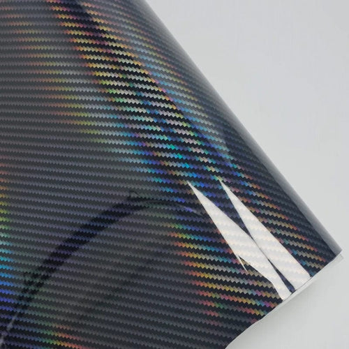Planet Gates Laser Rainbow Black / 50CMX200CM High Gloss Laser Rainbow Carbon Fiber Red Motorcycle Vinyl Car Stickers Body Stickers Car Film Covers Accessories Wrap Foil Stic