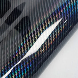 Planet Gates Laser Rainbow Black / 50CMX200CM High Gloss Laser Rainbow Carbon Fiber Red Motorcycle Vinyl Car Stickers Body Stickers Car Film Covers Accessories Wrap Foil Stic