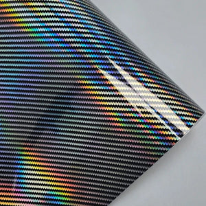 Planet Gates Laser Rainbow Black / 50CMX200CM High Gloss Laser Rainbow Carbon Fiber Red Motorcycle Vinyl Car Stickers Body Stickers Car Film Covers Accessories Wrap Foil Stic