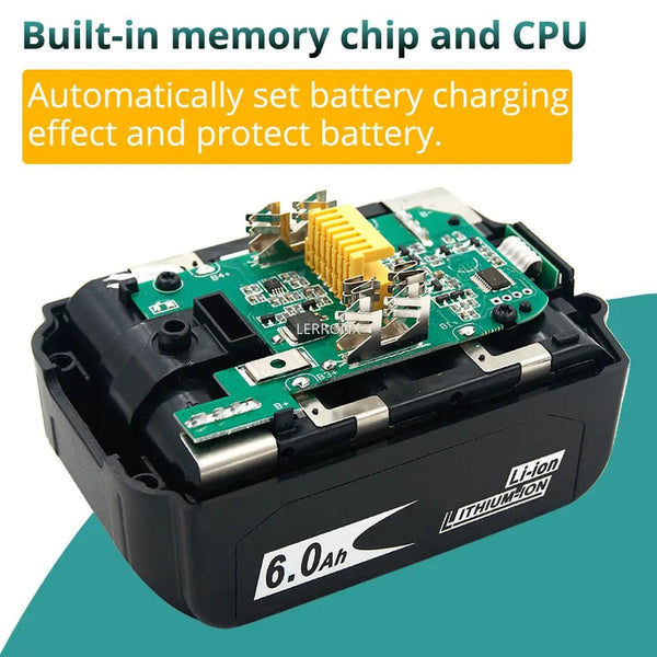 Planet Gates Latest Upgraded BL1860 Rechargeable Battery 18 V 6000mAh Lithium for Makita 18V Battery BL1840 BL1850 BL1830 BL1860B LXT 400