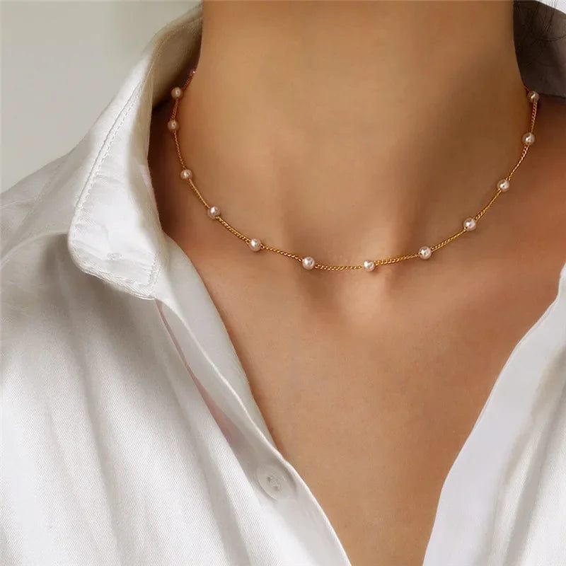 Planet Gates LATS Beads Women's Neck Chain Kpop Pearl Choker Necklace Gold Color Goth Chocker Jewelry Pendant Necklaces 2022 Collar for Girl