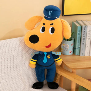 Planet Gates Laugh Dog 30cm Sheriff Labrador Dog Plush Toy Doll Anime Security Sergeant Labrador Wolf Dog Plush Stuffed Toys Birthday Xmas Gifts