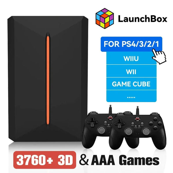 Planet Gates Launchbox500GB HDD 3760+ 3D/AAA Games for PS4/PS3/PS2/Switch/WII/WIIU/N64/DC Etc Portable 500GB Launchbox External Gaming Hard Drive for Windows PC