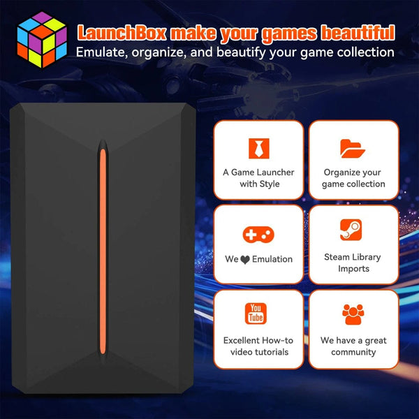 Planet Gates Launchbox500GB HDD 3760+ 3D/AAA Games for PS4/PS3/PS2/Switch/WII/WIIU/N64/DC Etc Portable 500GB Launchbox External Gaming Hard Drive for Windows PC