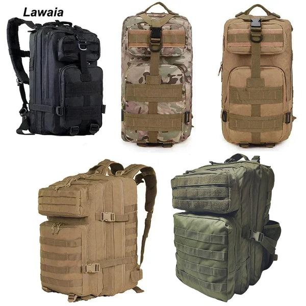 Planet Gates Lawaia Tactical Backpacks 30L/50L Outdoor Rucksacks Camping Hiking Trekking Fishing Hunting Bag with Bottle Holder