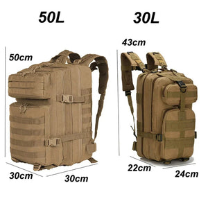 Planet Gates Lawaia Tactical Backpacks 30L/50L Outdoor Rucksacks Camping Hiking Trekking Fishing Hunting Bag with Bottle Holder