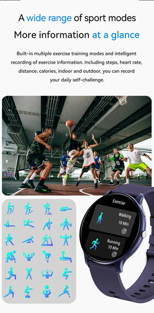 Planet Gates LAXASFIT Smart Watch Full Touch Screen Sports Fitness Tracker IP68 Waterproof Bluetooth Smart Watch Men Women Smart Watch 2024