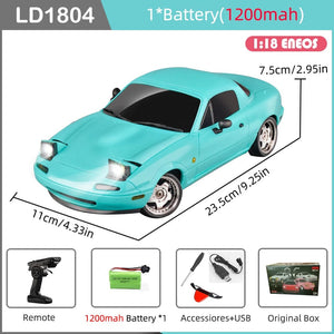Planet Gates LD1804-B-1B1200-OB LDRC LD1804 RC Drift Car 1/18 Model  2.4G 2WD ESP Gyroscope LED Lights Full Scale Controlled Model Children Car Toys Gifts